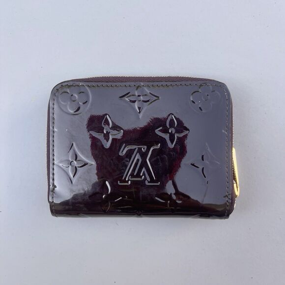 LOUIS VUITTON Amarante Vernis Zippy Coin Purse Card Wallet Purple - Picture 2 of 14